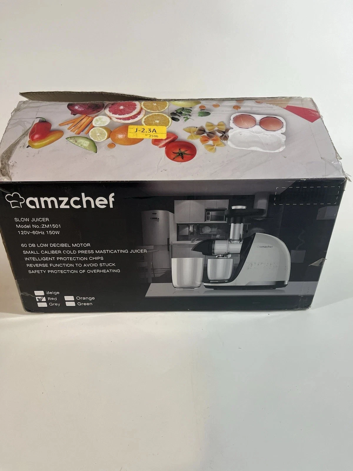 AMZCHEF Slow Juicer Extractor Professional Juice Machine ZM1501 GRAY COLOR