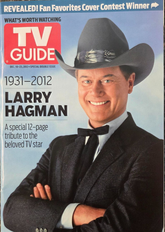 TV Guide Magazine Dec 10-23,  2012 Larry Hagman Cover No Mailing Label New
