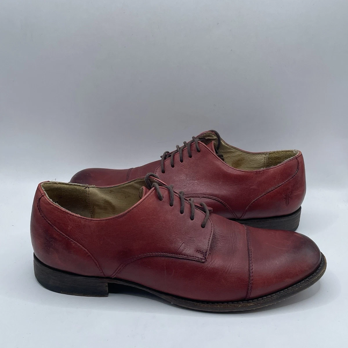 Frye Shoe Company Red Leather Oxford Shoes Vintage Frye 14.25” Tall Brown Leather Boots, Size 11D  main image 3