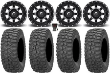 Fuel Maverick Black 14" Wheels 28" Rock-A-Billy Tires Kawasaki Brute Force IRS