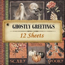 Graphic 45 GHOSTLY GREETINGS 12 Sheets 12x12 Paper Collection Set Halloween
