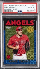 2021 TOPPS SILVER PACK 1986 CHROME PROMO UPDATE-BLUE MIKE TROUT 17/150 PSA 10