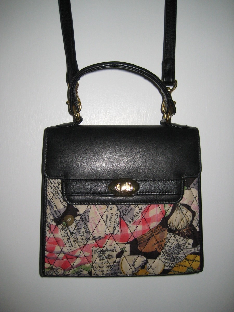 NICOLE MILLER BLACK LEATHER QUILTED MATERIAL SHOULDER PURSE - Main Image