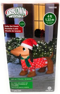 Gemmy 4ft LED Inflatable Polka Dot Pooch Holiday Decoration | eBay