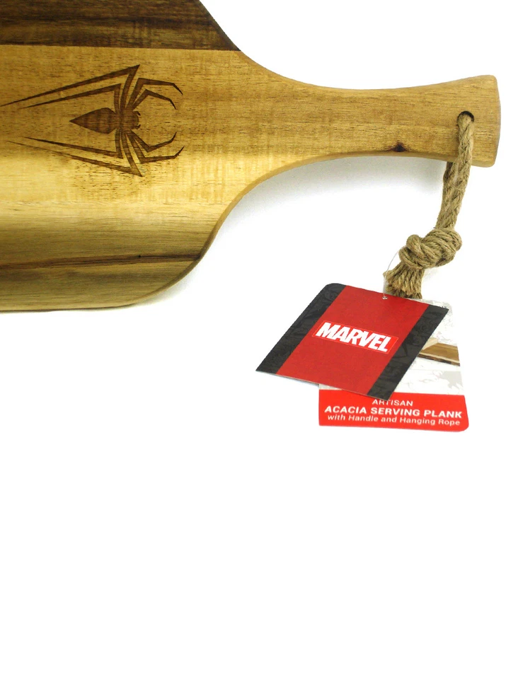Picnic Time Spider-Man Artisan Acacia Serving Plank Tray Marvel Brand New - Image 3 of 4