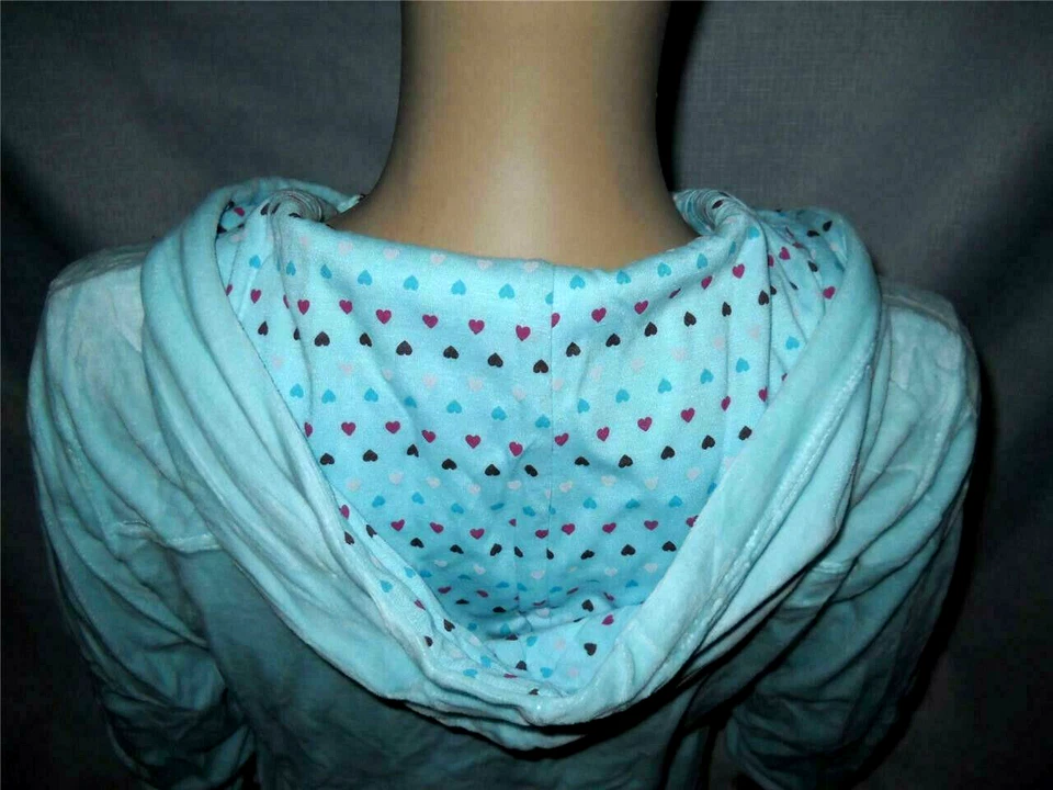 SELF ESTEEM Velour Jacket Top Shirt Juniors XL Cropped Hooded Mint Green Y2K NOS - Image 4 of 4