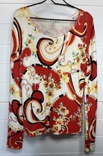 T L Sequined 90s Beaded Floral Statement Womens Sweater Fairy Viscose Bling