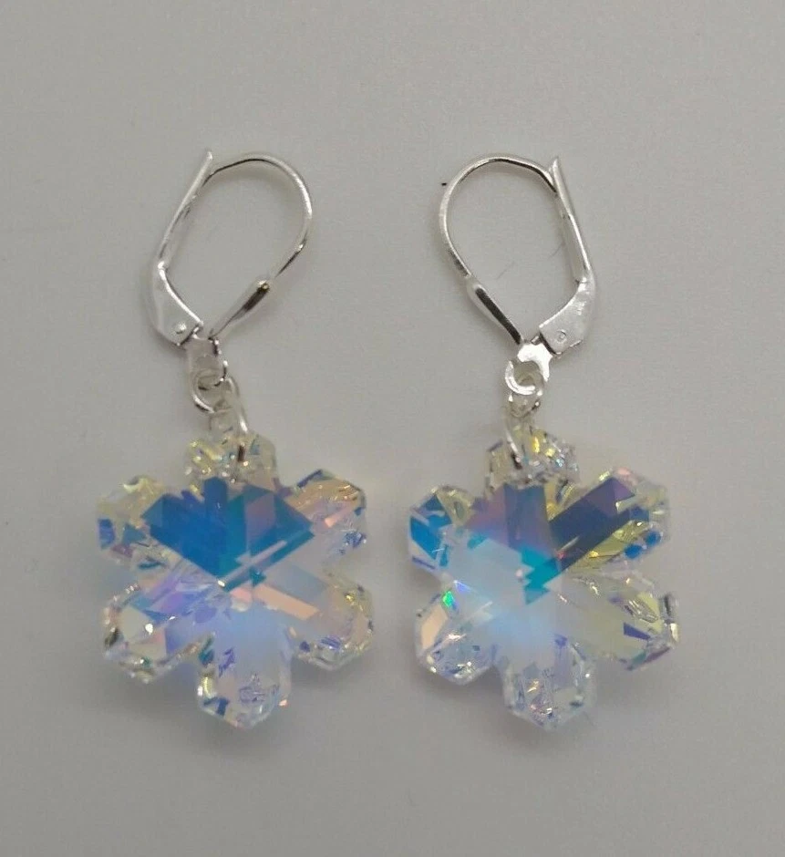 Swarovski crystal sale snowflake earrings