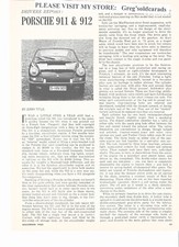 Original 1966 Porsche 911 And 912 2 Page Vintage Road Test In Print Ad Category