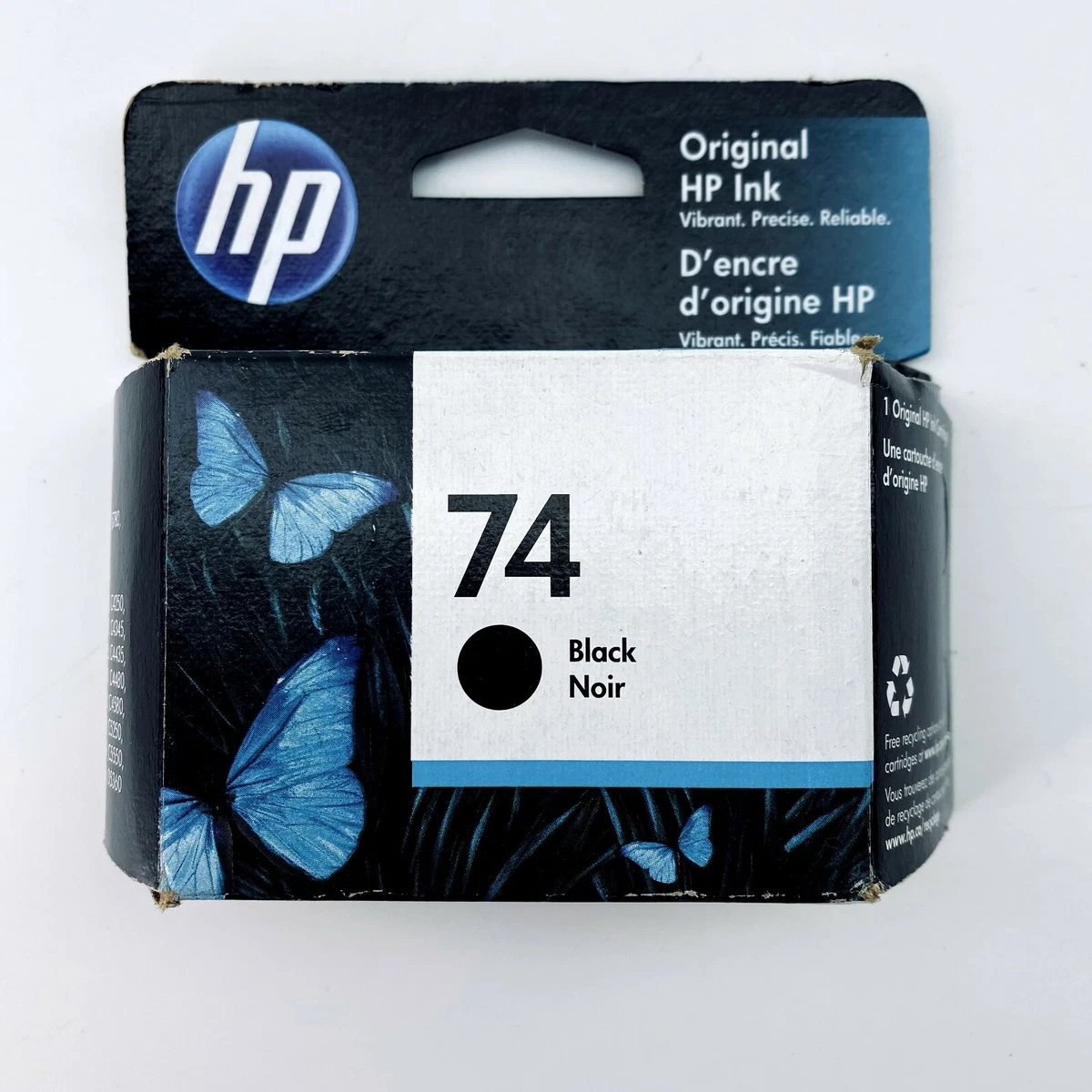 HP 74 Original CB335WN Black Noir Ink Cartridge New Exp 2 21