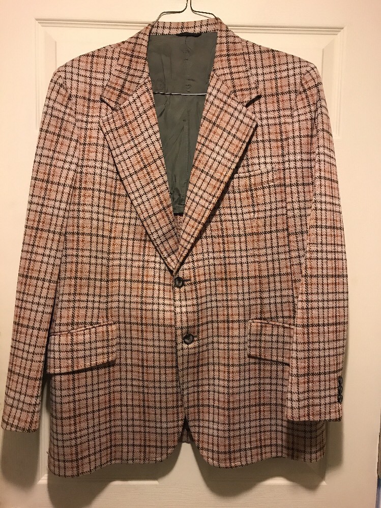The Men's Store At Sears Vintage Professor Plaid Brown Jacket Size