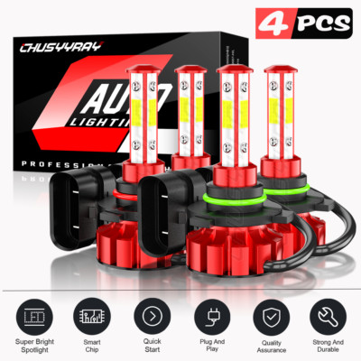 4x CHUSYYRAY 9005 9006 Combo LED Headlight High Low Beam Bulbs 6000K Cool White
