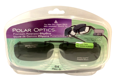 Polar Optics 54 rec B Black Polarized Frameless clip on Sunglasses Case