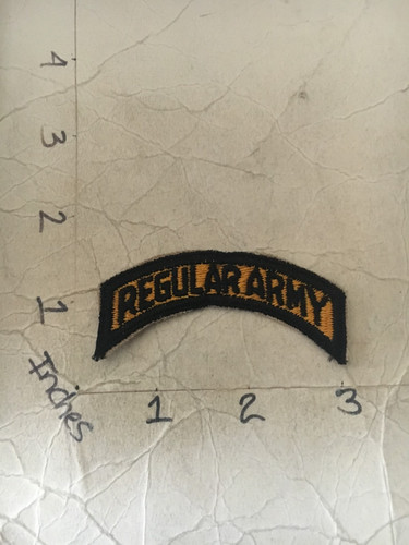 vintage US Army Regular Army Shoulder Tab Rocker c/e Patch 6/7/25
