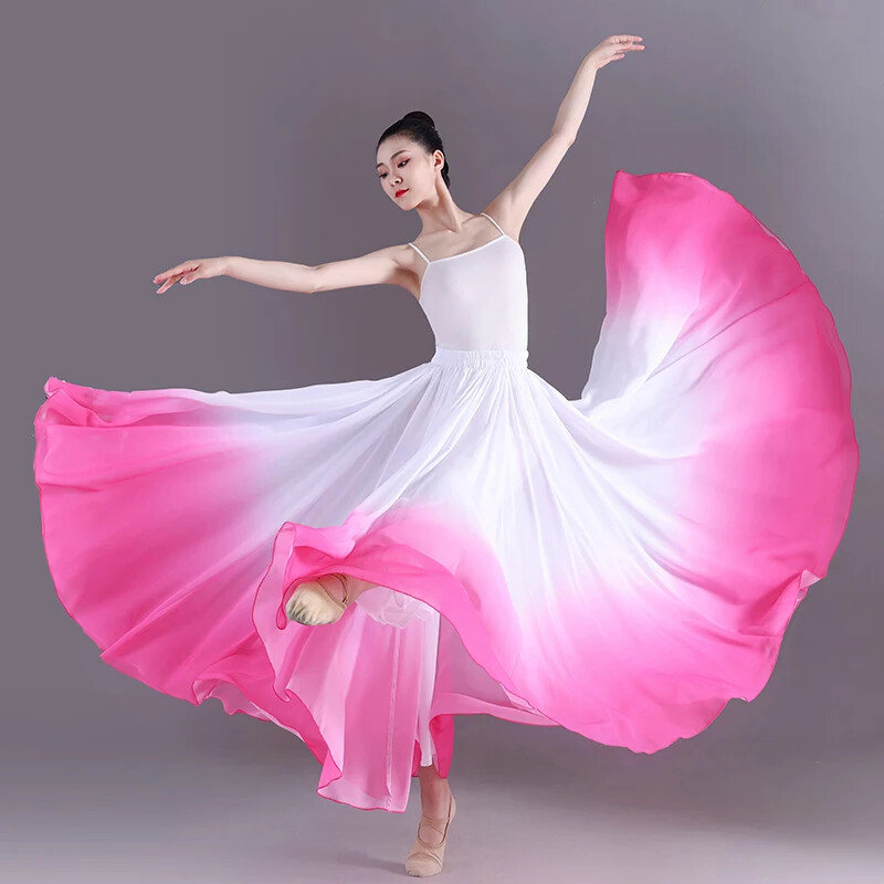 Gradient Ballet Skirt Women Long 360-720 Degrees Dance Costume Maxi Skirt Gradient Ballet Skirt Women Long 360-720 Degrees Dance Costume Maxi Skirt