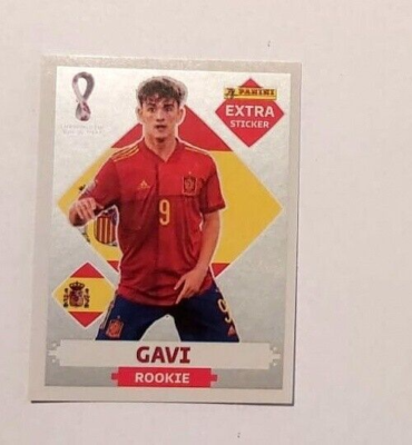 Panini Qatar 2022 FIFA World Cup Gavi EXTRA STICKER SILVE ROOKIE
