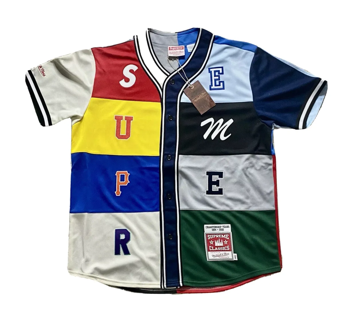 NWT Supreme Mitchelle and Ness Patchwork Baseball Jersey