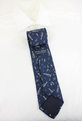 Creativ Fashion Tie Herren Einheitsgröße Reine Seide Spitz Muster Musik Thema