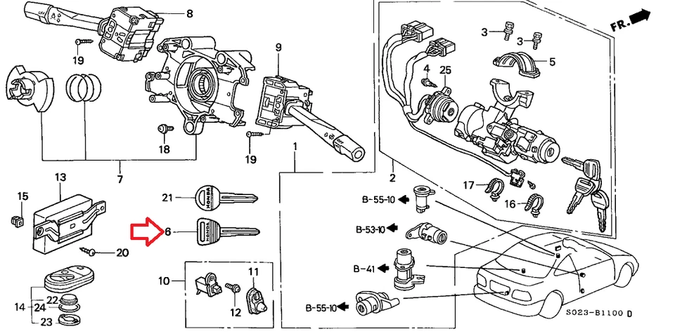 LLAVE DE ENCENDIDO MASTER EN BLANCO ORIGINAL PARA HONDA CIVIC CRX DEL SOL (2) 35117SH3013 Foto 2 de 2