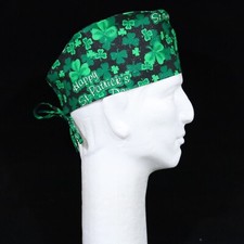 St Patrick's Day Glitter All Over Theme Scrub Hat