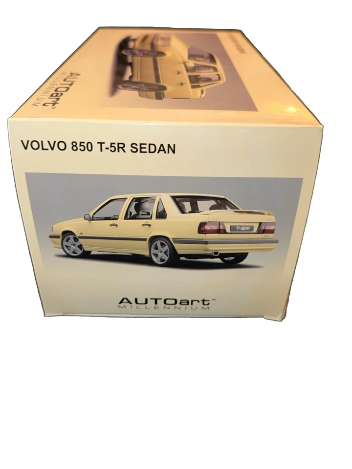1/18 AUTOart Volvo 850 T5-R Sedan 1995 Cream Yellow Rare - Image 2 of 4