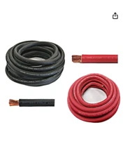 2/0 Gauge 5 Feet Black 5 Feet Red 2/0 AWG Ultra Flexible Welding Battery Copper