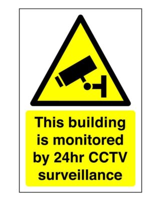 Dieses Gebäude wird durch 24 Stunden CCTV Überwachungsschild überwacht - High Tack Selbstklebend