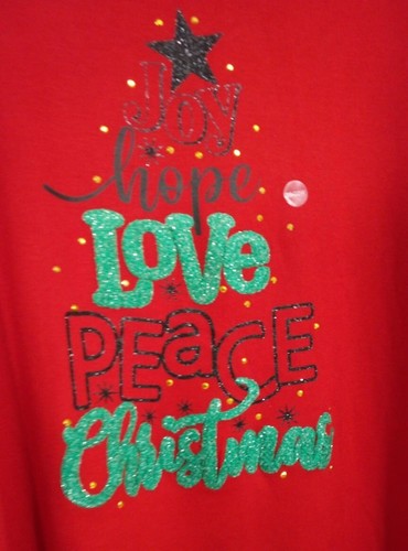 Cato Women's Plus Size love Christmas Long Sleeves Sweatshirt Red 22/24 - Picture 6 of 7