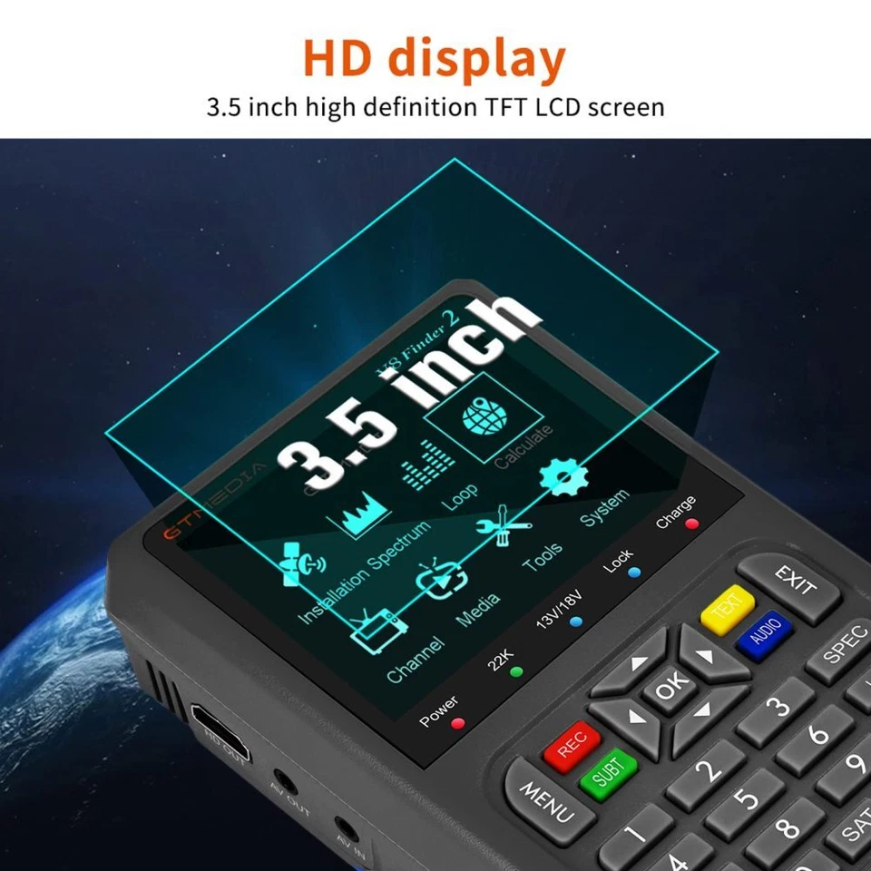 Profi Sat Finder GTMEDIA V8 Satelliten Messgerät SATFINDER DVB-S/S2/S2X 3,5" LCD - Bild 4 von 4