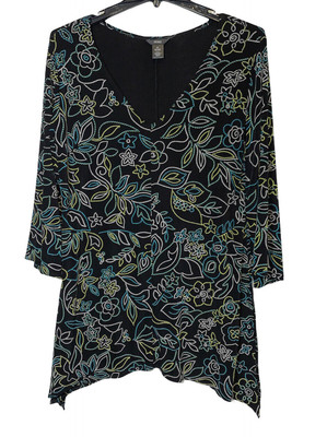 Fiore Floral Mini Long Sleeve Dress Size 1X