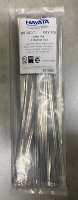 HAYATA KST450/7 316SS LADDER TYPE Cable Tie, 450mmX 7mm 100 Pc's Pkt
