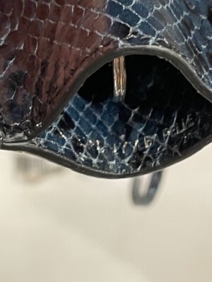 Porte-clés / Lanyard Maison Martin Margiela En Cuir Effet Peau De Serpent Bleu