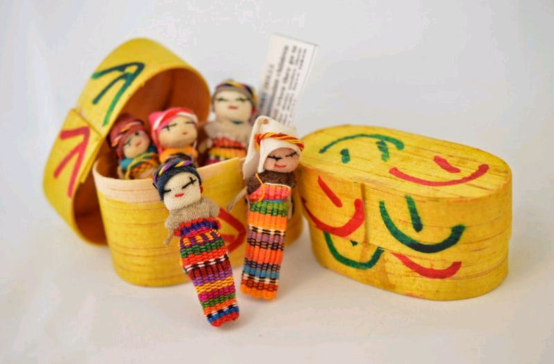 In A Box - Hand Made Mayan Trouble Doll 2" New