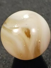 Akro Agate .57" White Slag Near Mint Condition Serious Marble A167