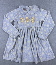 The Disney Store Classic Pooh Snowflake Velour Dress Kids 7/8t