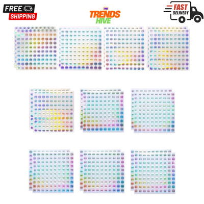 20 Sheets 1 to 1000 Consecutive Laser Number Stickers round Self Adhesive Reflec