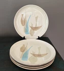 VINTAGE MCM 1960's SET of 4 RED WING POTTERY POMPEII DINNERPLATES 10 1/4"