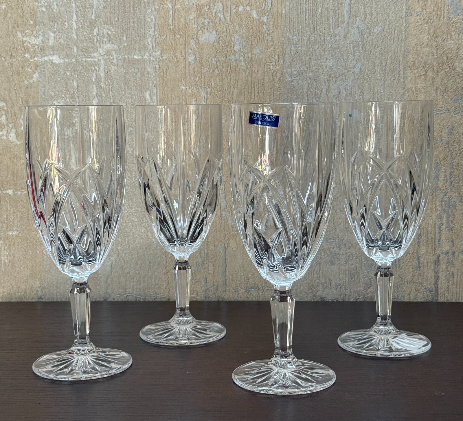 Brookside by Marquis Waterford Set of 4 Crystal Iced Beverage Goblets 8.5 Inches