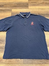 VTG Cleveland Indians Polo Golf Shirt Mens Navy Blue XL 90s CSA Brand Clean