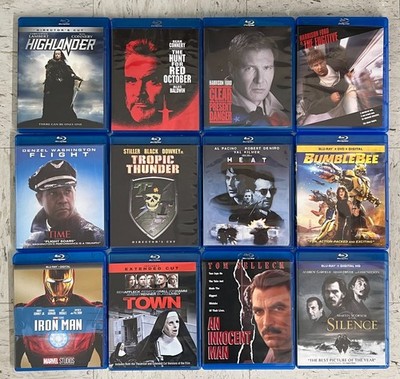 Lot of 12 Blu Ray Discs Action Heat Fugitive Town Iron Man Red October Bumblebee
