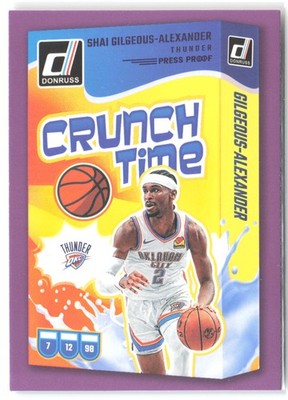 2024-25 Donruss #14 Shai Gilgeous-Alexander Crunch Time Press Proof Purple