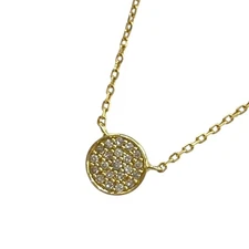 agete Diamond Necklace K18YG #628