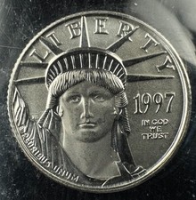 1997 American Platinum Eagle $10 1/10 oz .9995 Platinum First Year Issue BU 2453.20 per troy oz