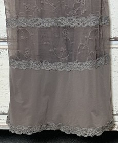 La Perla Lace Sheer Chemise Slip Lingerie Stretch Nylon Spandex Taupe Italy