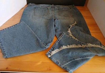 Pyramid Collection Ruffle Right Jeans 3X High Waist Ankle Leg Denim