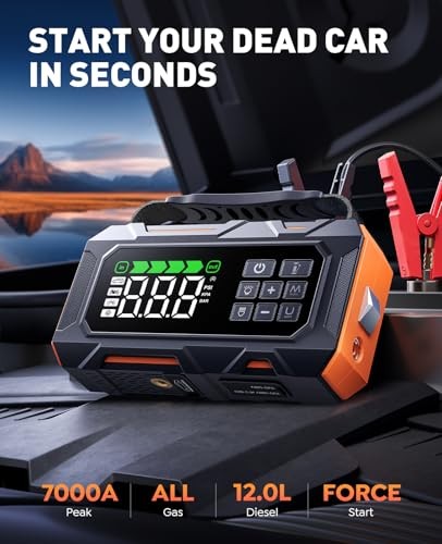 14-in-1 Car Jump Starter with Air Compressor 160PSI, 7000A Jump Starter Jump 