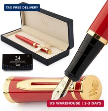 Imagen de Wordsworth & Black Luxury Fountain Pen Set for Writing, Medium Nib, Red