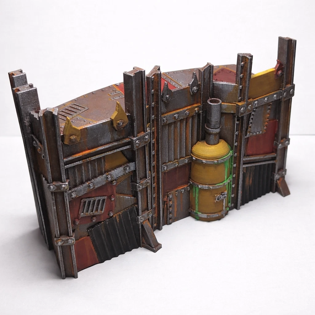 Ork style scrap wargaming terrain buildings compatible with 28mm - photo 2