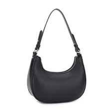 Women’s Small Shoulder Bag Purse Crossbody with Silver Hardware Underarm