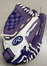 Rawlings FP115PURW 11.5  Fastpitch Softball Glove White Purple RHT